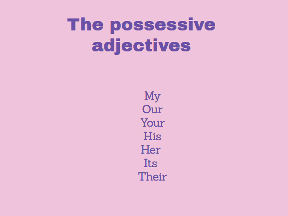 What are possessive pronouns? 4
