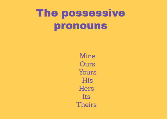 possessive pronouns 2