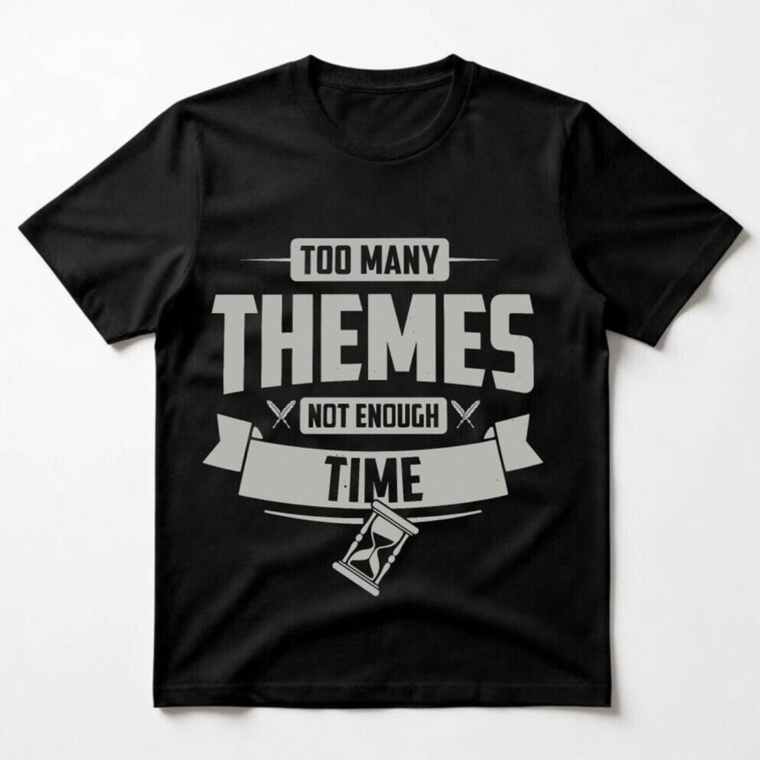 Too Many Themes Not Enough Time T-Shirt 2 Funny English Student Gift
