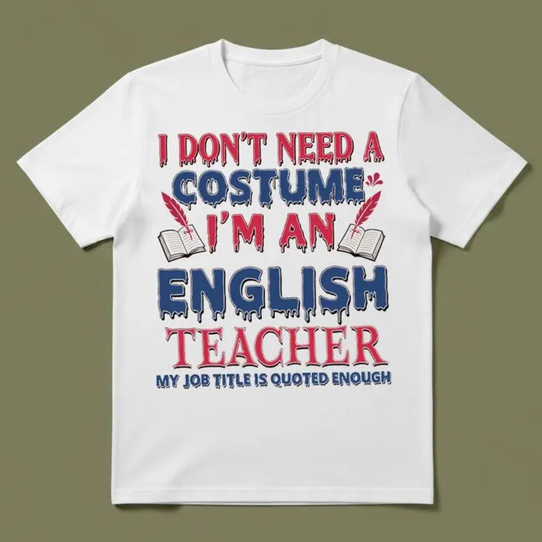 I Don't Need a Costume I'm an English Teacher Shirt 2 I Don't Need a Costume I'm an English Teacher Shirt ENGLISH