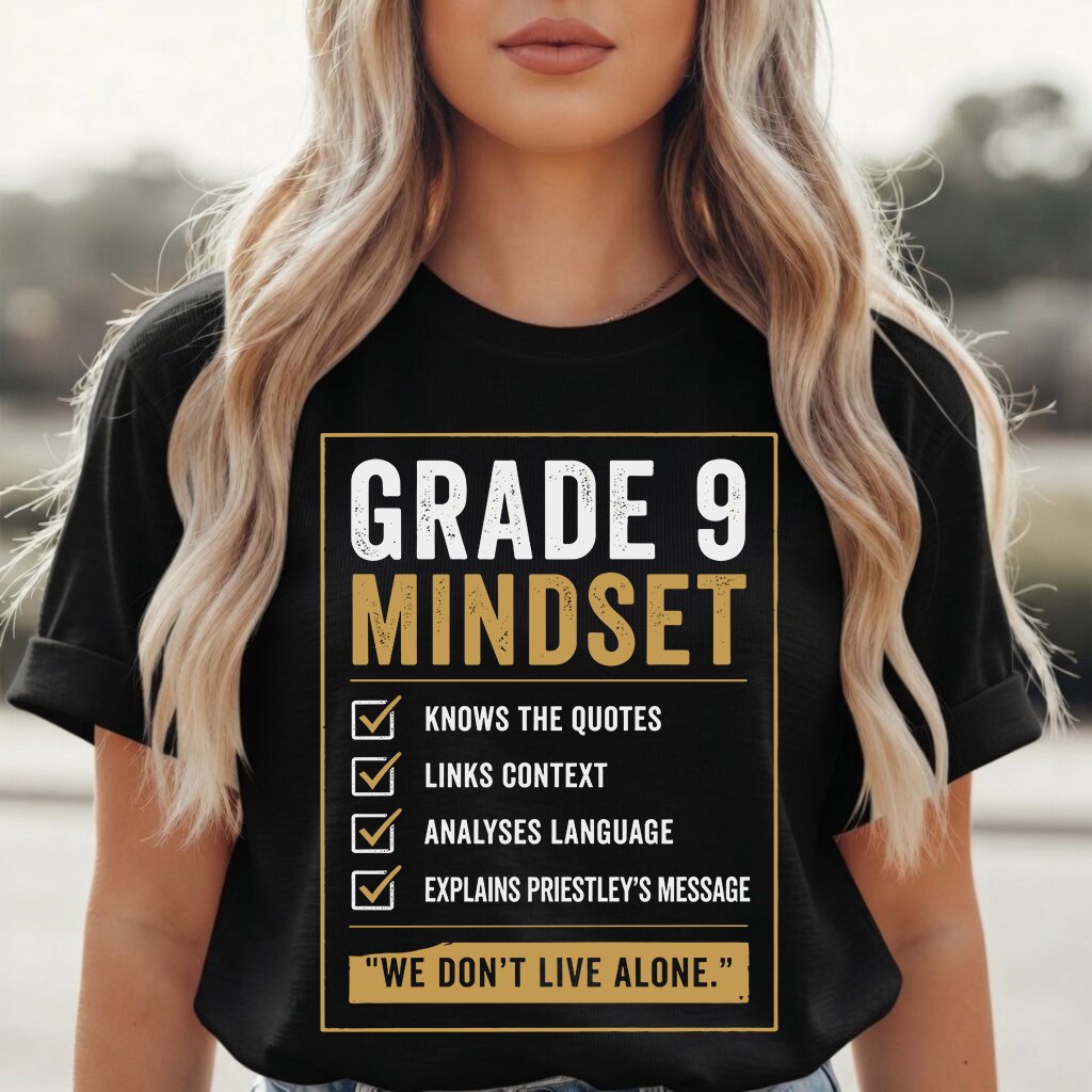 Funny GCSE Revision T-Shirt 1 12) Grade 9 Mindset 01