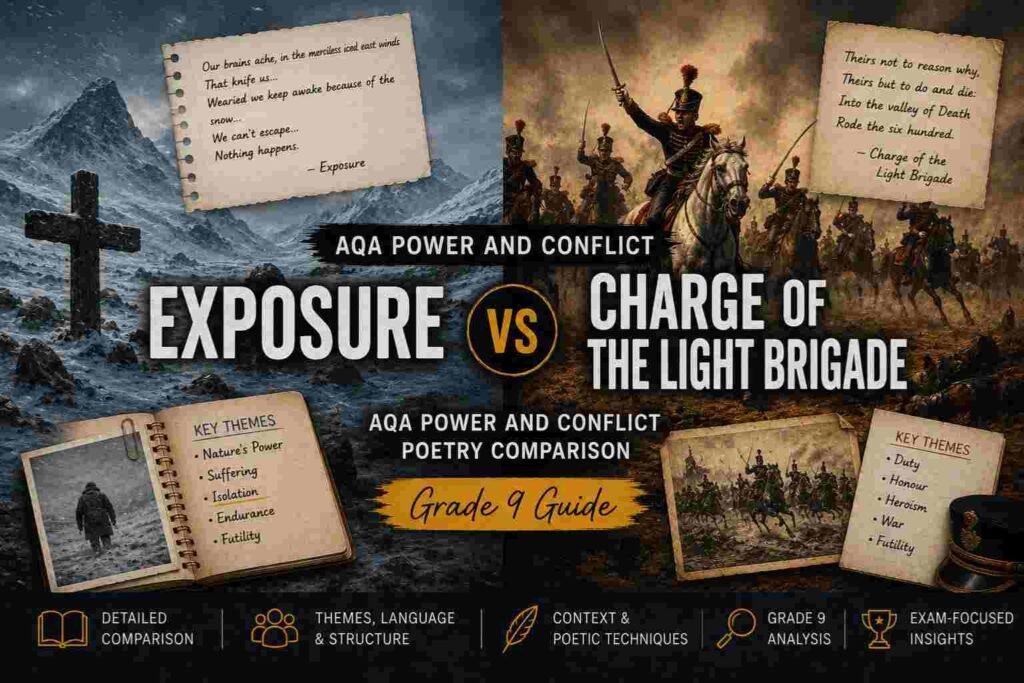 Exposure vs Charge of the Light Brigade: AQA Power and Conflict Poetry Comparison (Grade 9 Guide) 10 Exposure vs Charge of the Light Brigade AQA Power and Conflict Poetry Comparison (Grade 9 Guide)