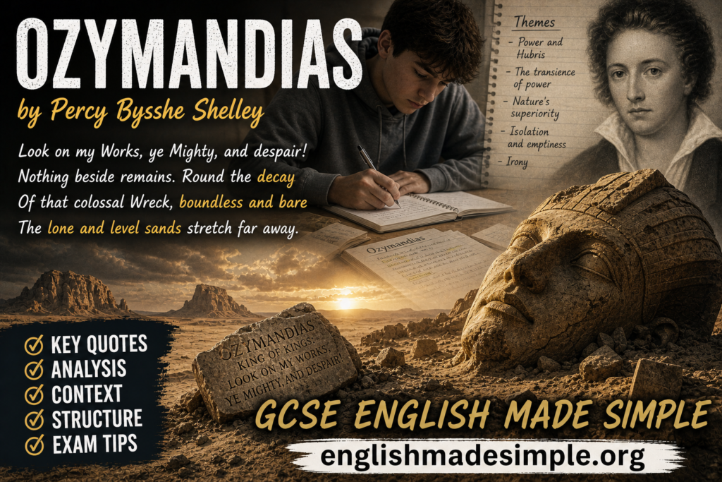 Ozymandias by Percy Bysshe Shelley – How to Get a Grade 9 (AQA GCSE English Literature) 6 Ozymandias image
