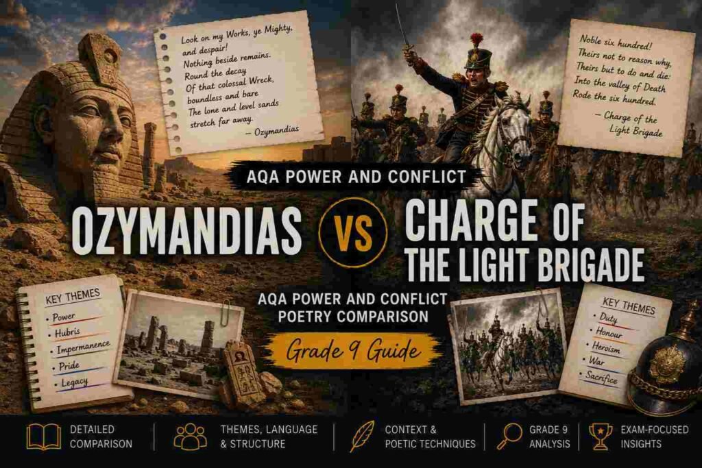 Ozymandias vs Charge of the Light Brigade: AQA Power and Conflict Poetry Comparison (Grade 9 Guide) 1 Ozymandias vs Charge of the Light Brigade AQA Power and Conflict Poetry Comparison (Grade 9 Guide)
