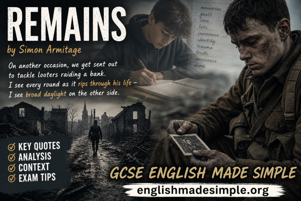 Remains by Simon Armitage – How to Get a Grade 9 (AQA GCSE English Literature) 2 Remains