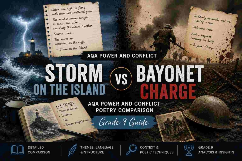 Storm on the Island vs Bayonet Charge: AQA Power and Conflict Poetry Comparison (Grade 9 Guide) 8 Storm on the Island vs Bayonet Charge AQA Power and Conflict Poetry Comparison (Grade 9 Guide)