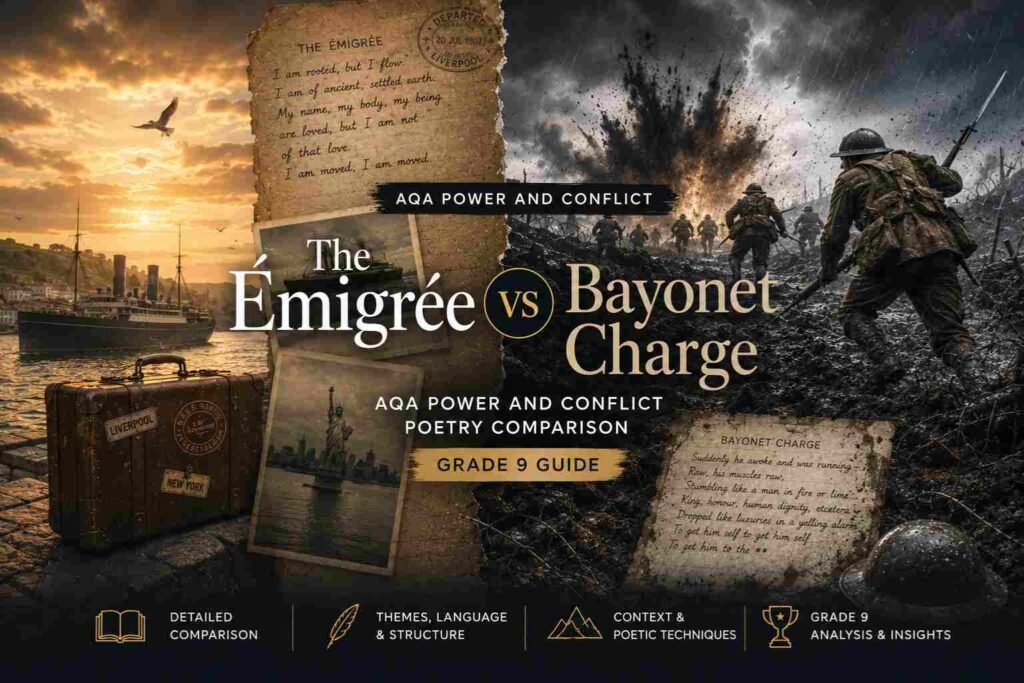 The Émigrée vs Bayonet Charge AQA Power and Conflict Poetry Comparison (Grade 9 Guide)