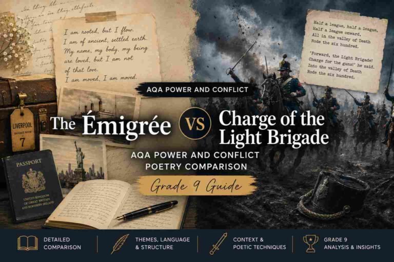 Home Main 106 The Émigrée vs Charge of the Light Brigade AQA Power and Conflict Poetry Comparison (Grade 9 Guide)