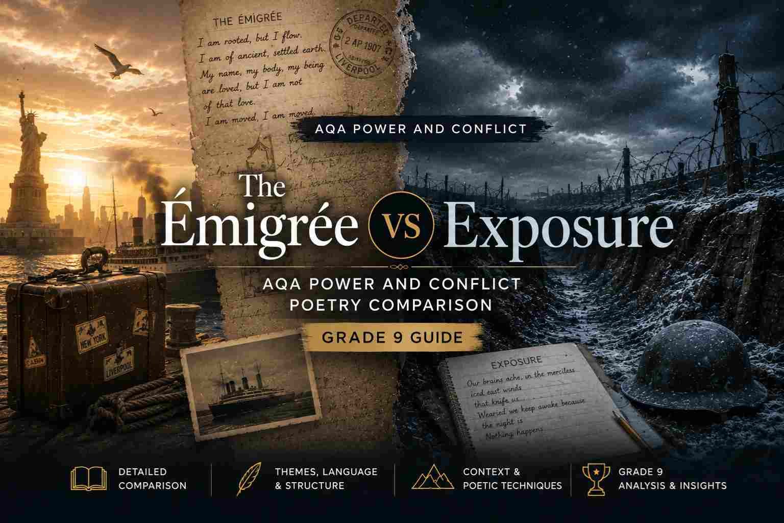 The Émigrée vs Exposure: AQA Power and Conflict Poetry Comparison (Grade 9 Guide)