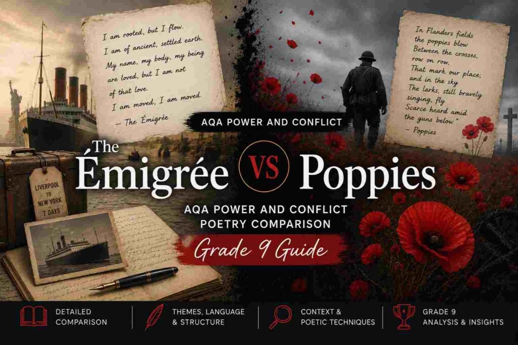 The Émigrée vs Poppies: AQA Power and Conflict Poetry Comparison (Grade 9 Guide) 6 The Émigrée vs Poppies AQA Power and Conflict Poetry Comparison (Grade 9 Guide)