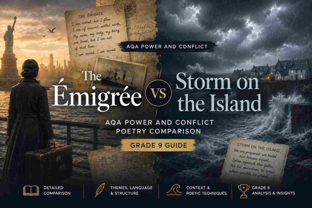 The Émigrée vs Storm on the Island AQA Power and Conflict Poetry Comparison (Grade 9 Guide)