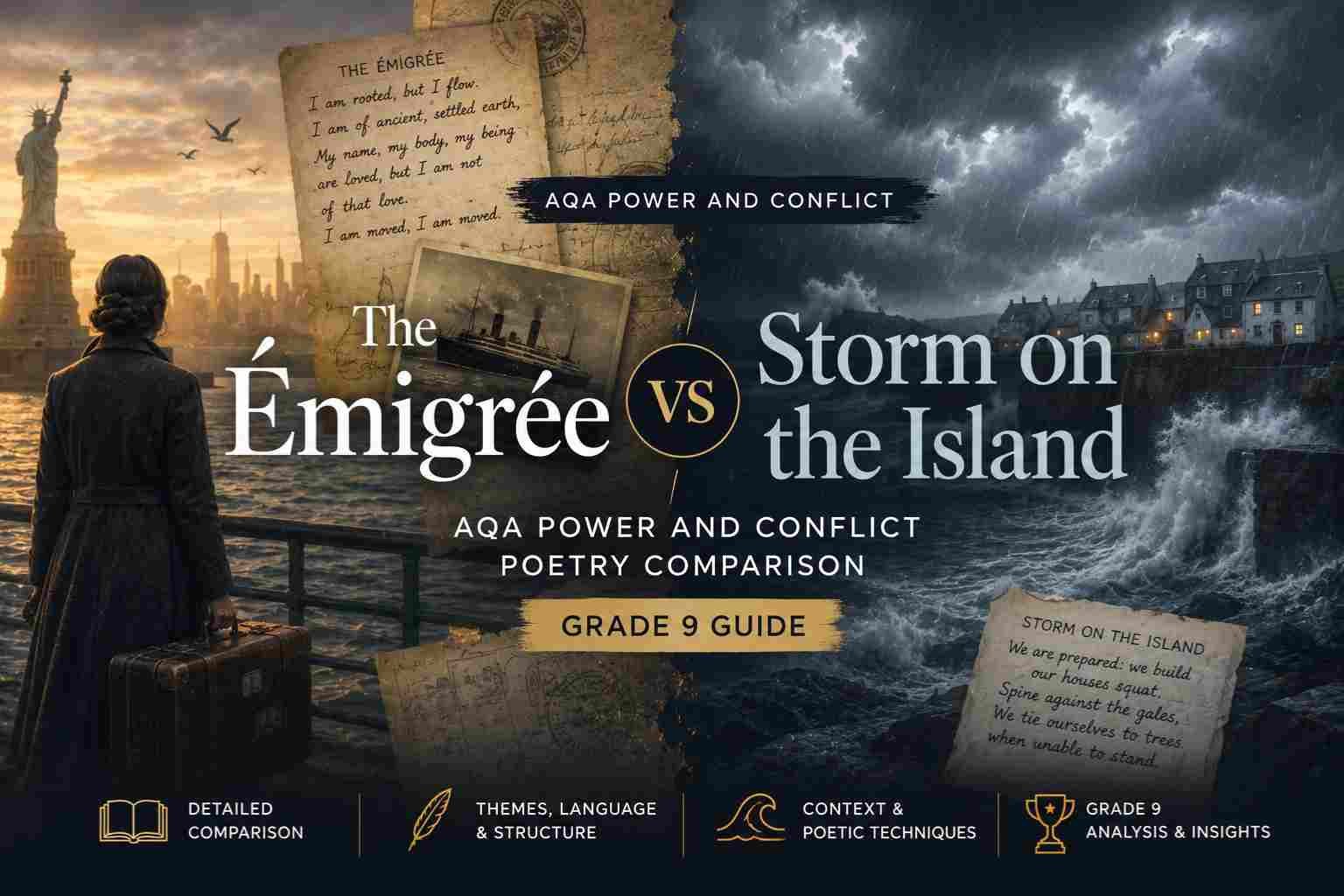 Home Main 10 The Émigrée vs Storm on the Island AQA Power and Conflict Poetry Comparison (Grade 9 Guide)