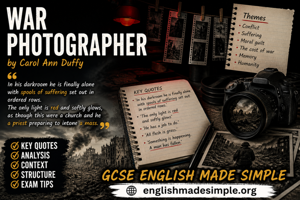 War Photographer by Carol Ann Duffy – How to Get a Grade 9 (AQA GCSE English Literature) 1 War Photographer